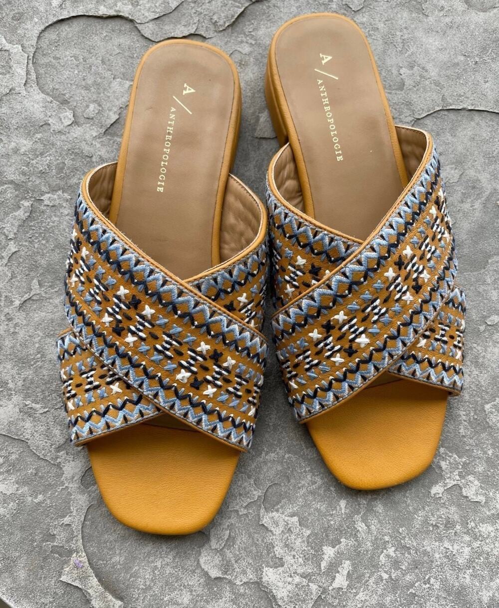 Anthropologie slide sandals Sz 39
